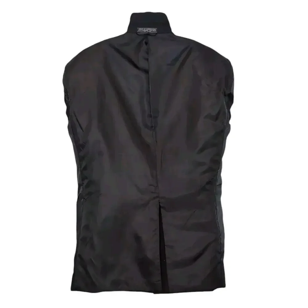 Gianelli Blazer Jacket Men's Size 44R‎ Black Gold Buttons Polyester Wool Blend